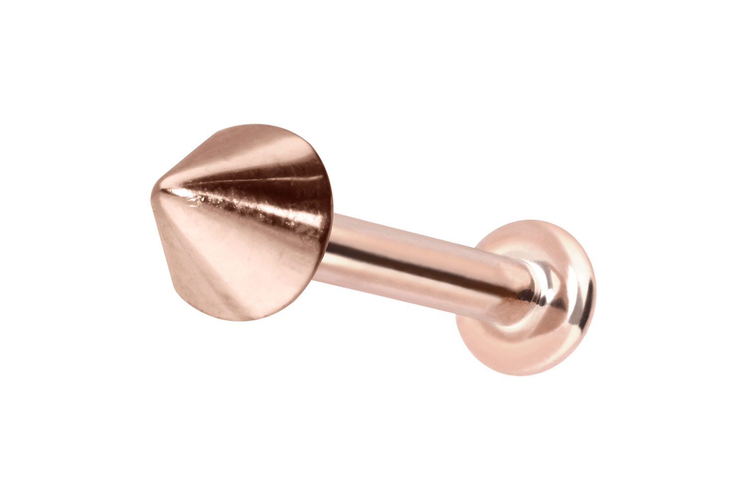 14 Karat Gold Labret Piercing mit Push Fit SPITZE
